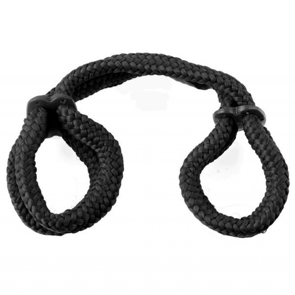 FETISH FANTASY SILK ROPE LOVE CUFFS - BLACK