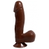 Classic Basix 6.5-Inch Dong with Suction Cup - Brown