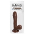 Basix Dong Suction Cup 7.5 Inch Brown - Classic Design