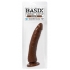 Basix Rubber 7 inches Slim Dong With Suction Cup Brown