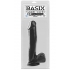 Basix Rubber 12 Inch Dong with Suction Cup - Black - Extra Length for Pleasure