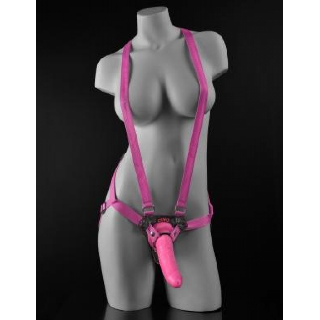 Dillio 7-Inch Strap-On Suspender Harness Set - Pink