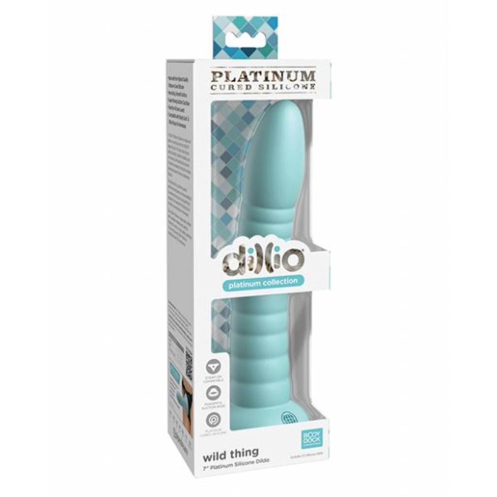 Dillio Platinum 7in Wild Thing - Teal Green Silicone Dildo