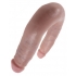 U Shaped Double Trouble Small Dildo - Beige