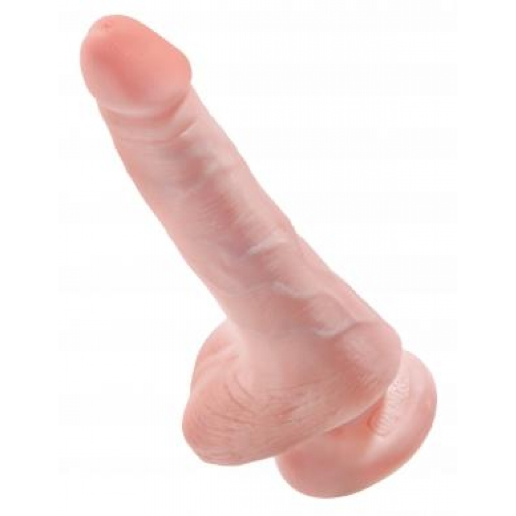 Realistic King Penis 6-Inch Dildo with Balls - Beige