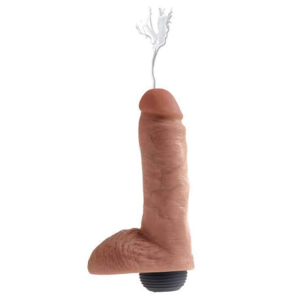 King Penis 8 inches Squirting Dildo with Balls - Tan