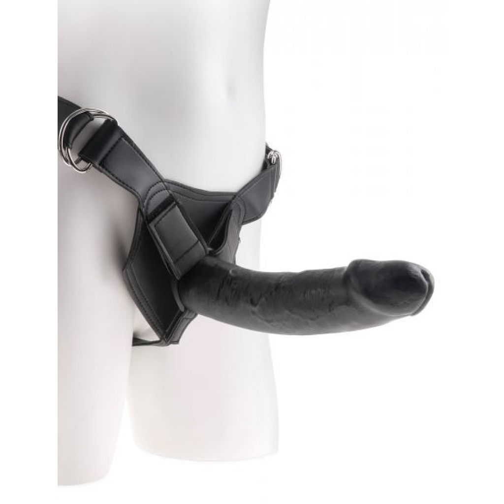 King Penis Strap On Harness with 9 inches Dildo - Black