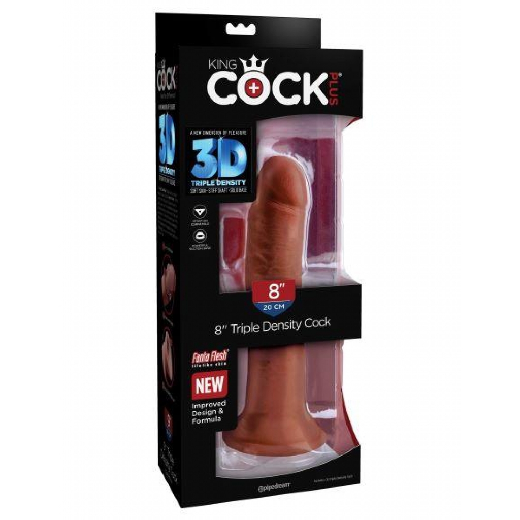 King Penis Plus 8 Inch Triple Density Penis - Brown