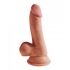 King Penis Plus 6.5 Inch Triple Density Penis with Balls Tan