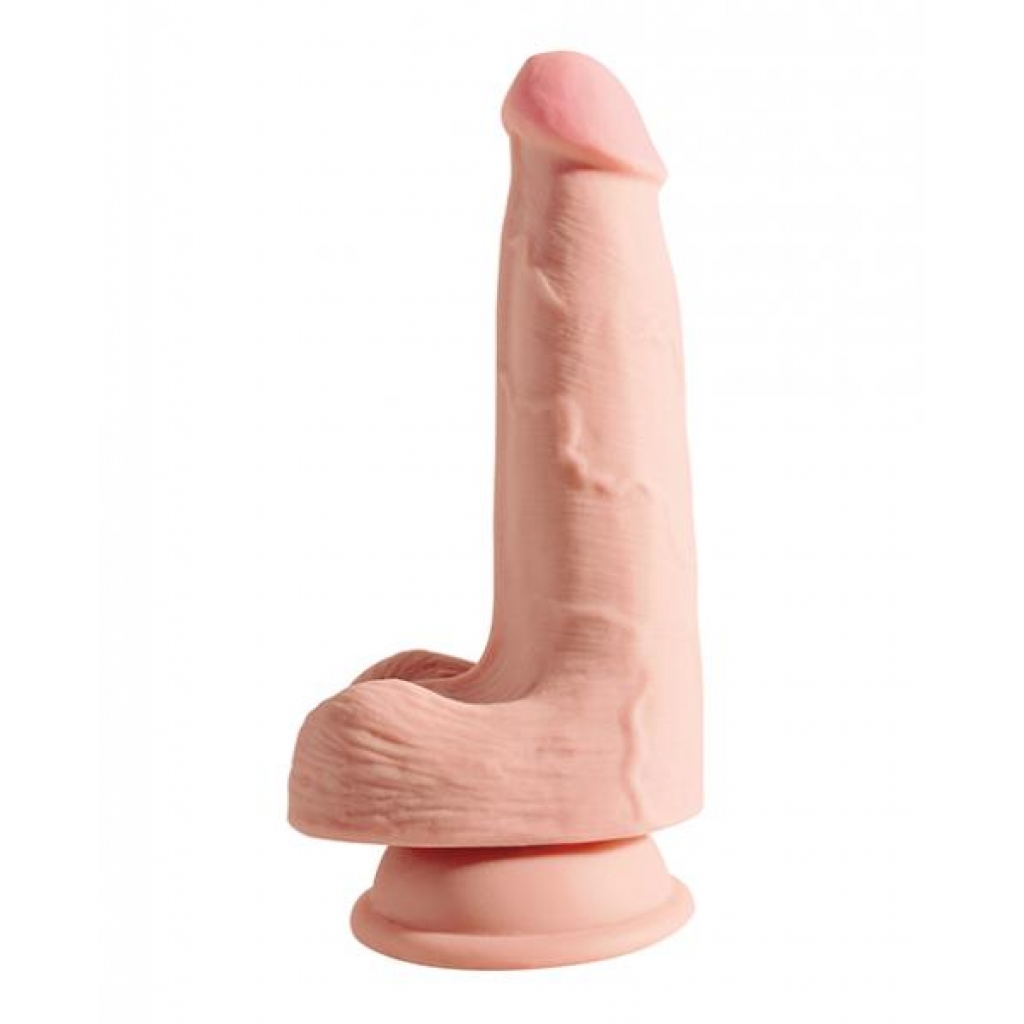 King Penis Triple Density 5-Inch Realistic Dildo with Balls in Beige