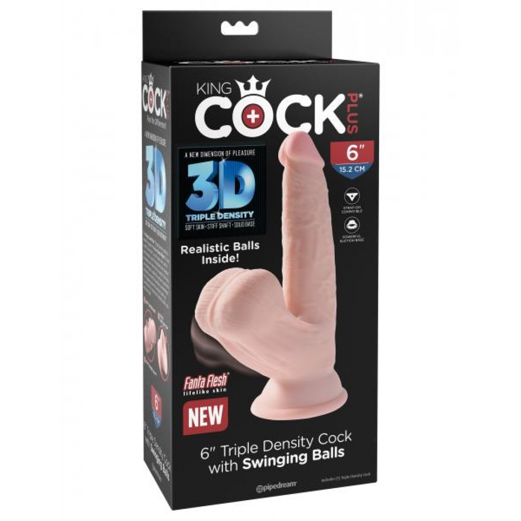 King Penis Triple Density Plus 6-Inch Penis with Swinging Balls