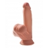 King Penis Plus 7-Inch Triple Density Penis with Swinging Balls - Tan