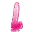 King Penis Clear 6-inch Dildo with Balls - Pink