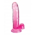 King Penis Clear 7-Inch Penis with Balls - Pink