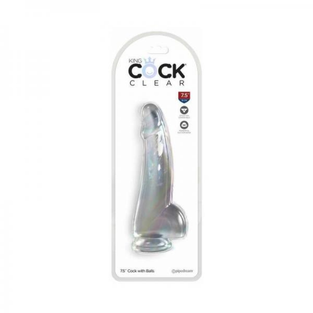 King Penis Clear Dildo with Balls - 7.5 In.