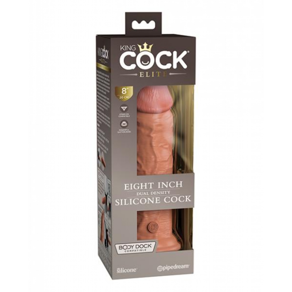 King Penis Elite 8 Inches Dual Density Dildo - Tan