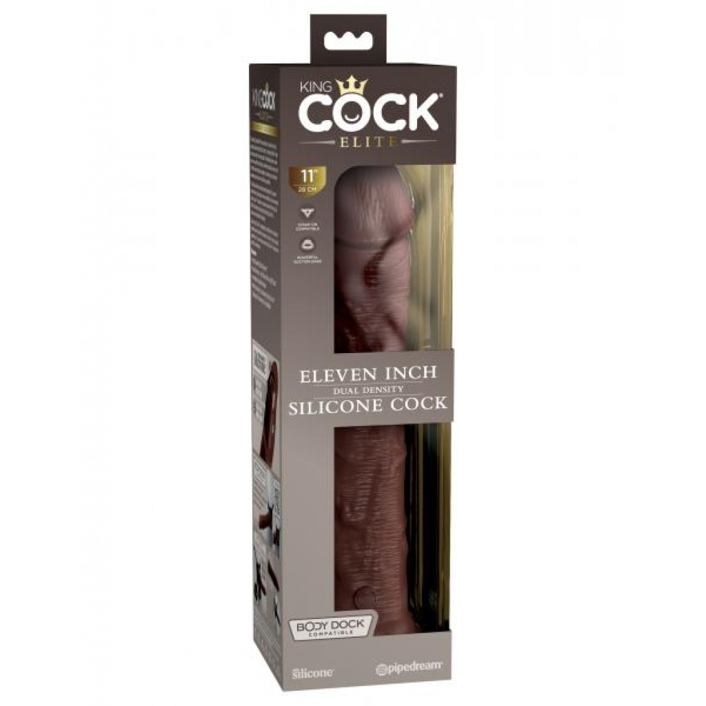 King Penis Elite 11 In Dual Density Dildo - Brown