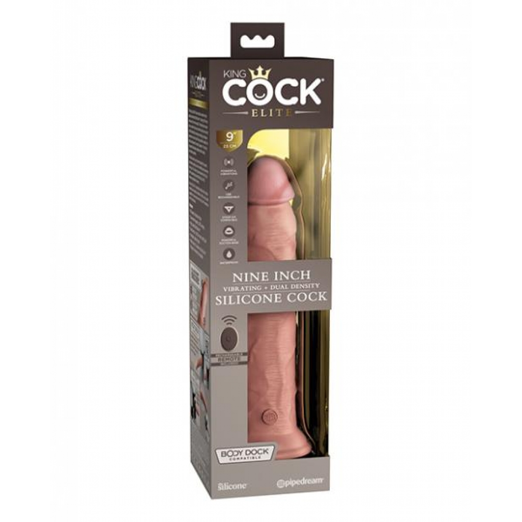 King Penis Elite 9 In Vibrating Dual Density - Light