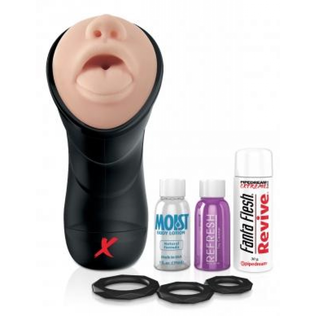 Deep Throat Vibrating Stroker - Realistic Beige