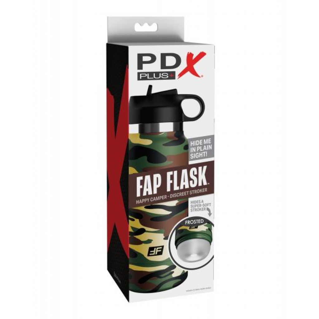 Pdx Plus Fap Flask Happy Camper - Discreet Stroker Camo Bottle