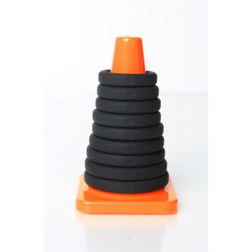 Play Zone Kit - 9 Penis Rings with Storage Cone