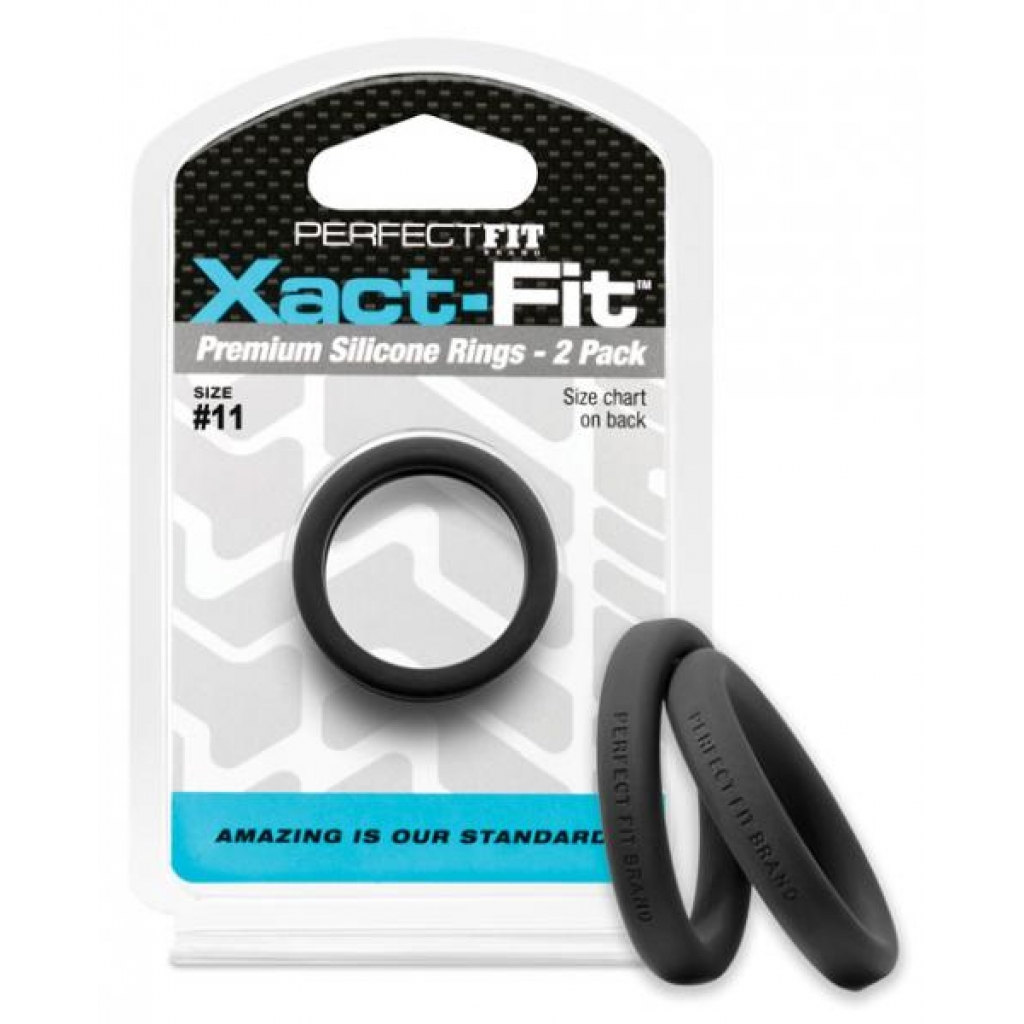 Perfect Fit Xact-Fit #11 2-Pack Black Penis Rings