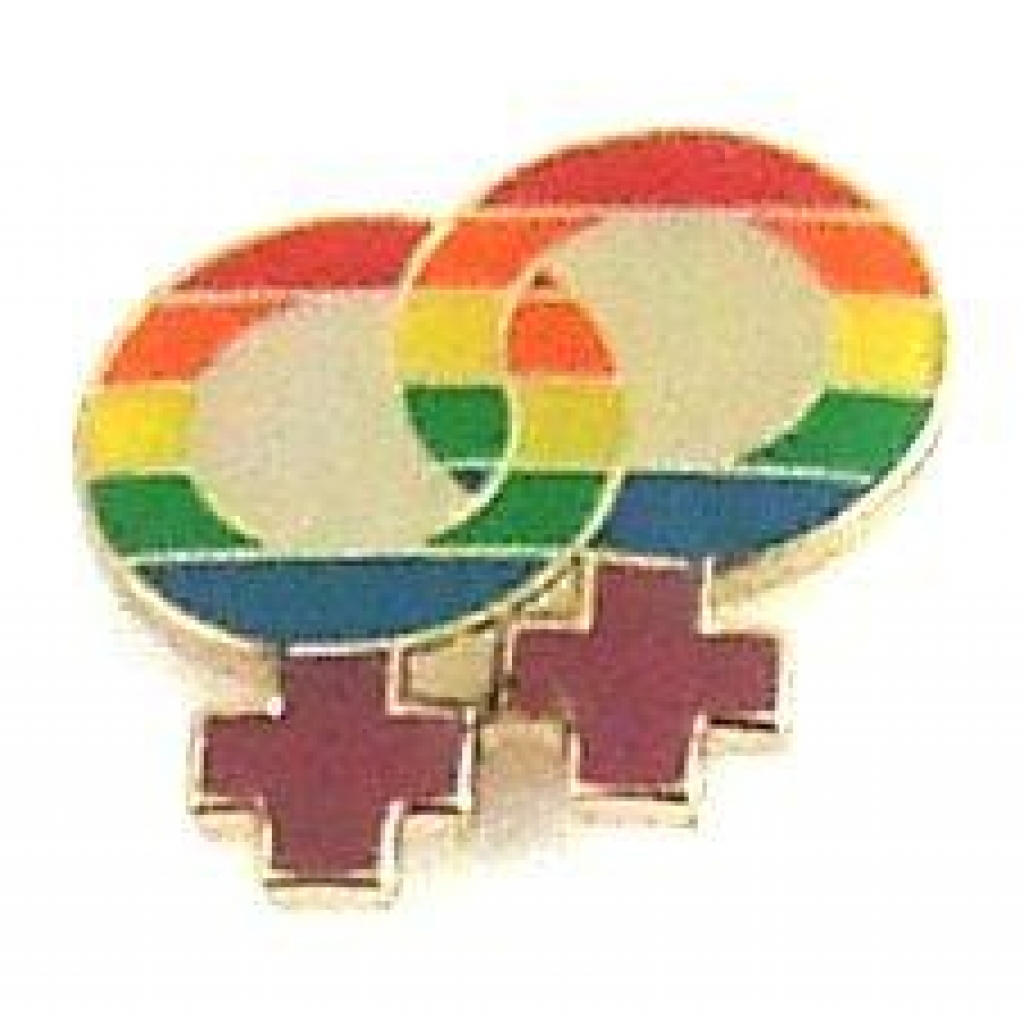 Gaysentials Lapel Pin Rainbow Double Female - Show Your Pride