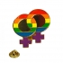 Gaysentials Lapel Pin Rainbow Double Female - Show Your Pride