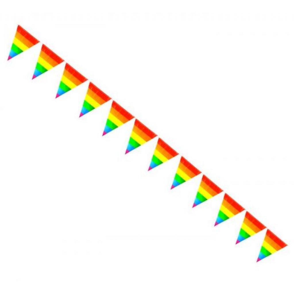 Gaysentials Rainbow Striped Pennants Decoration - 12 Feet