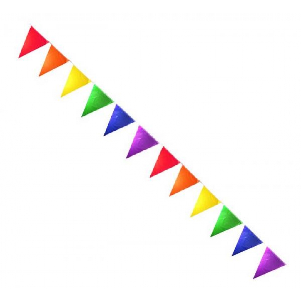 Gaysentials Rainbow Solid Pennants Decoration - 12 Feet