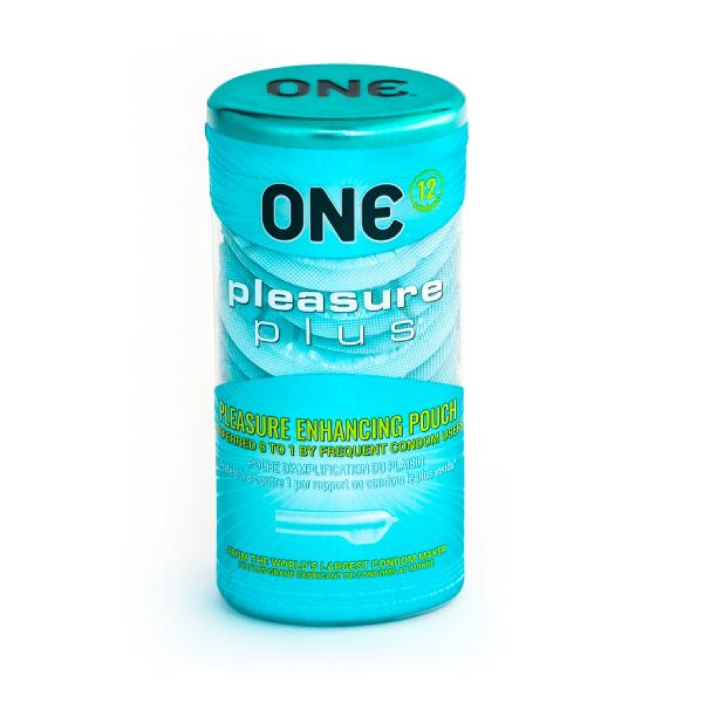 One Pleasure Plus 12-Pack Comfort Fit Latex Condoms