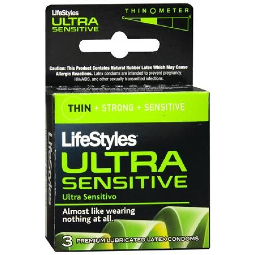 Lifestyles Condom Ultra Sensitive Lubricated - 3 Pack