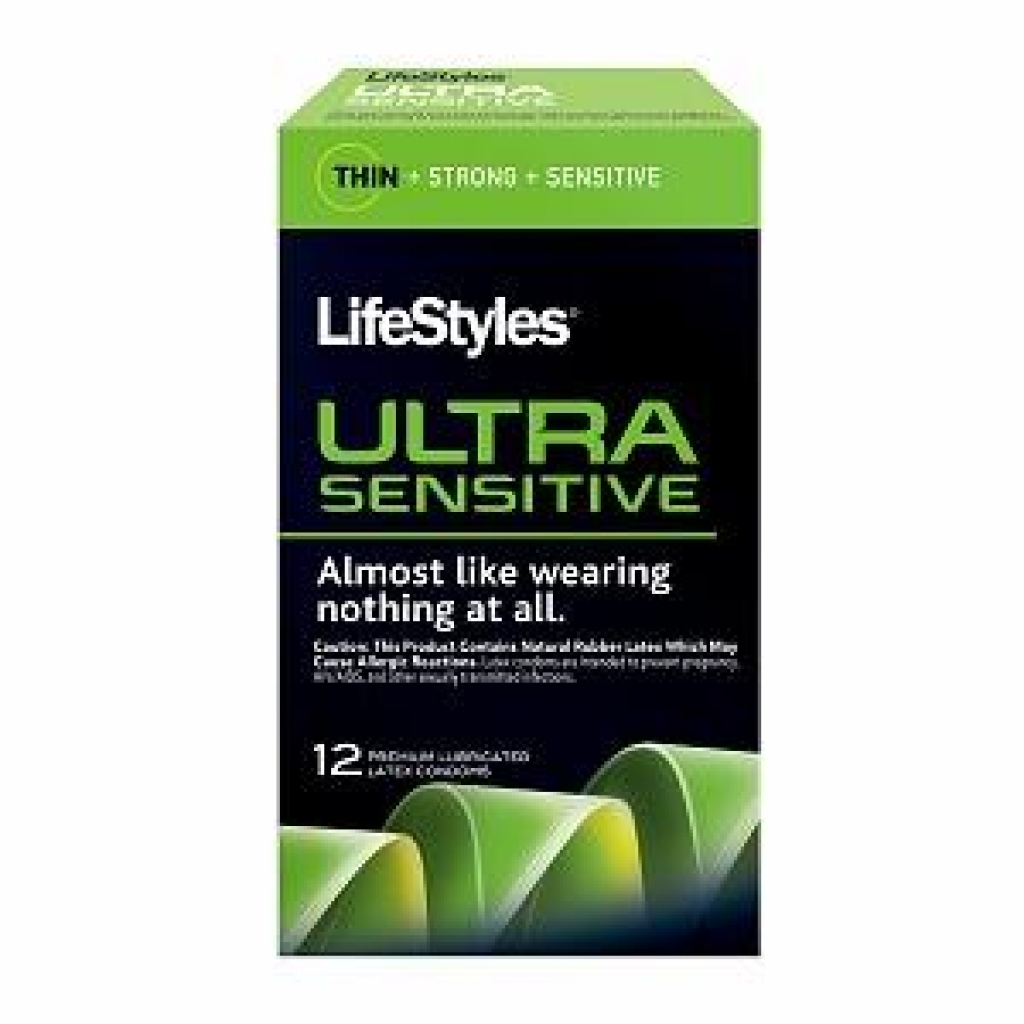 Lifestyles Ultra Sensitive Latex Condoms 12 Pack