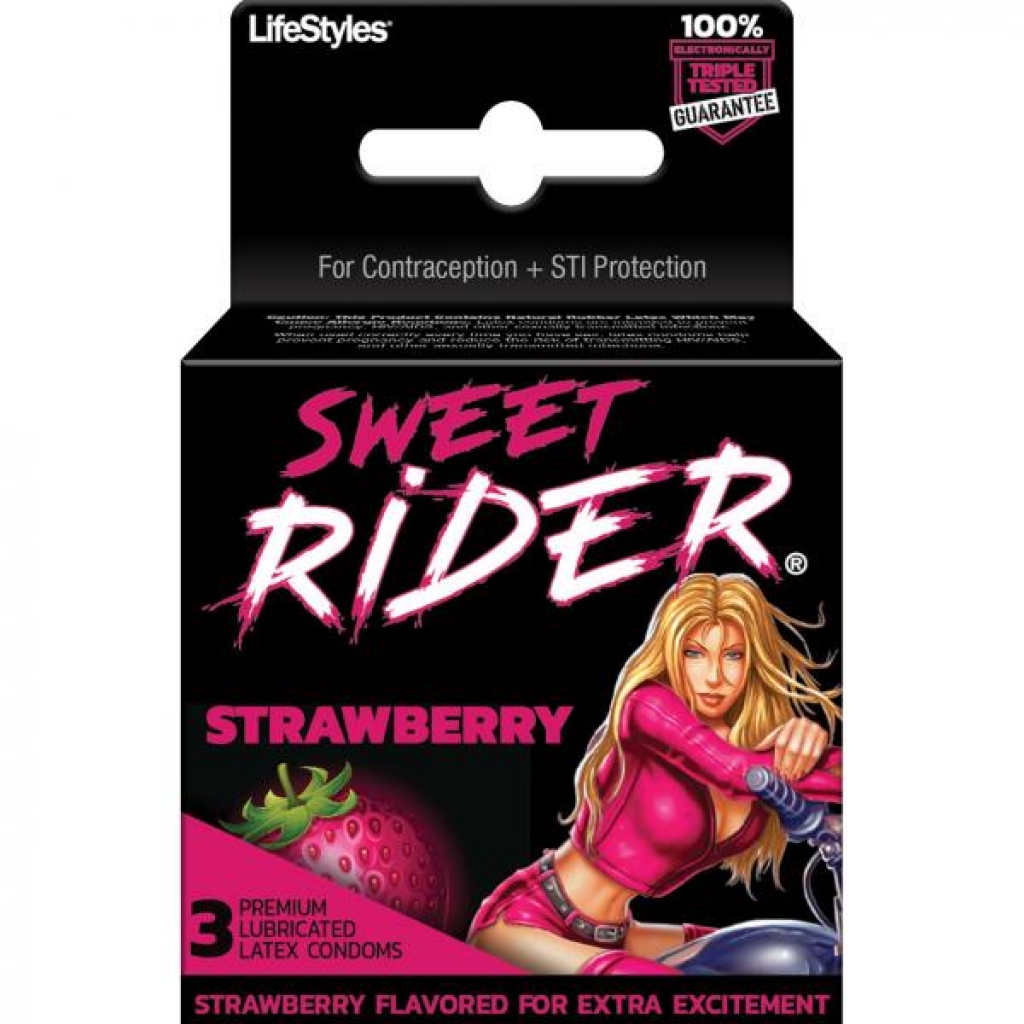 Lifestyles Sweet Rider Condoms - Strawberry Flavor