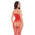 Sparkle Crotchless Body Stocking - Radiant Red O/S