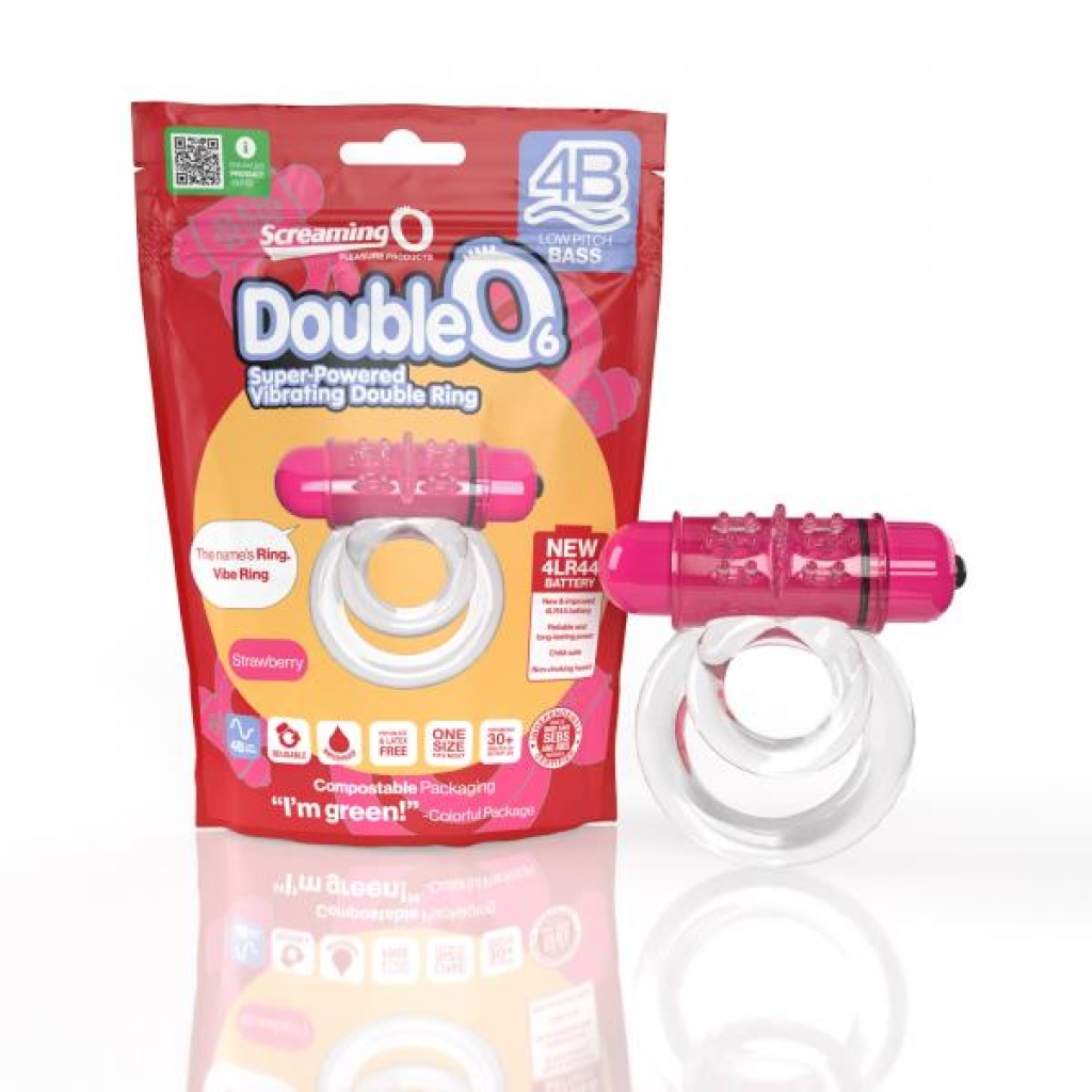 Screaming O 4b Doubleo 6 Strawberry Vibrating Ring