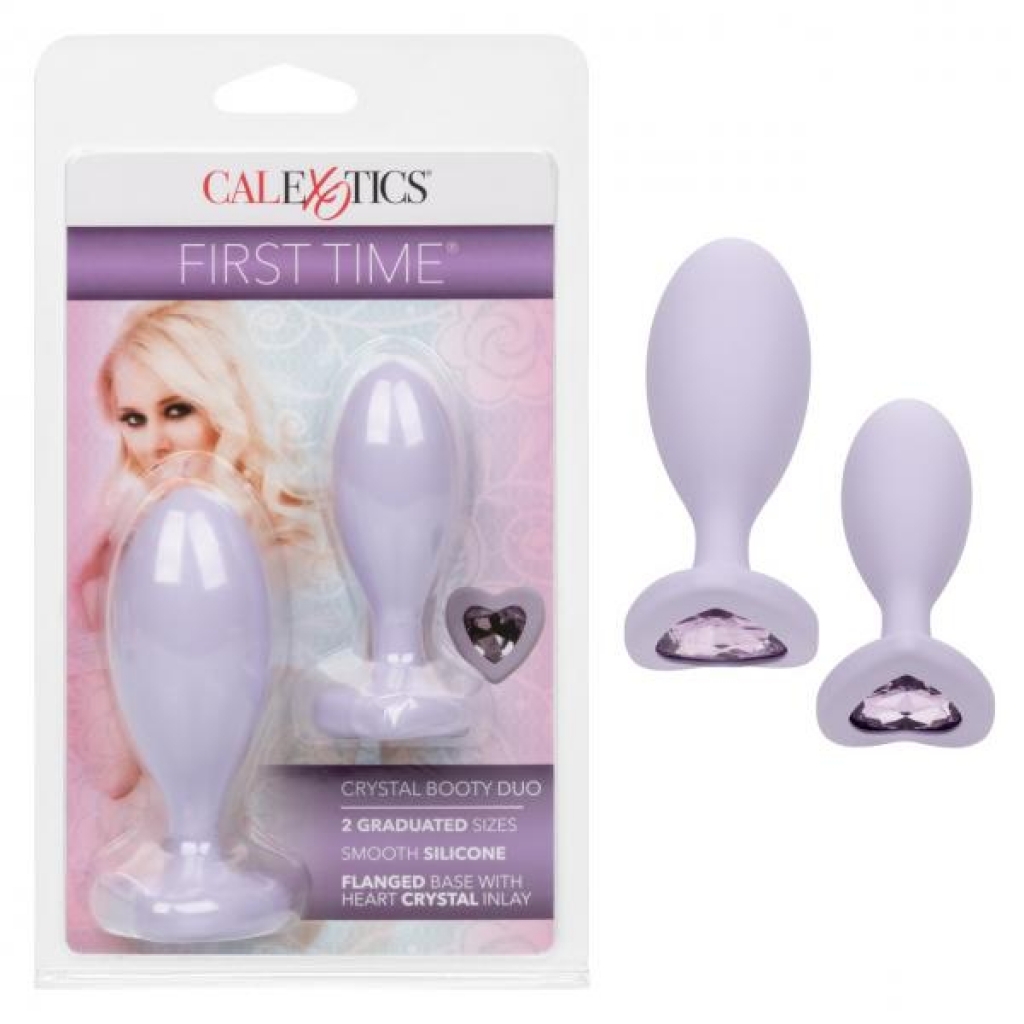 First Time Love Crystal Booty Duo - Purple - Introductory Anal Play Kit