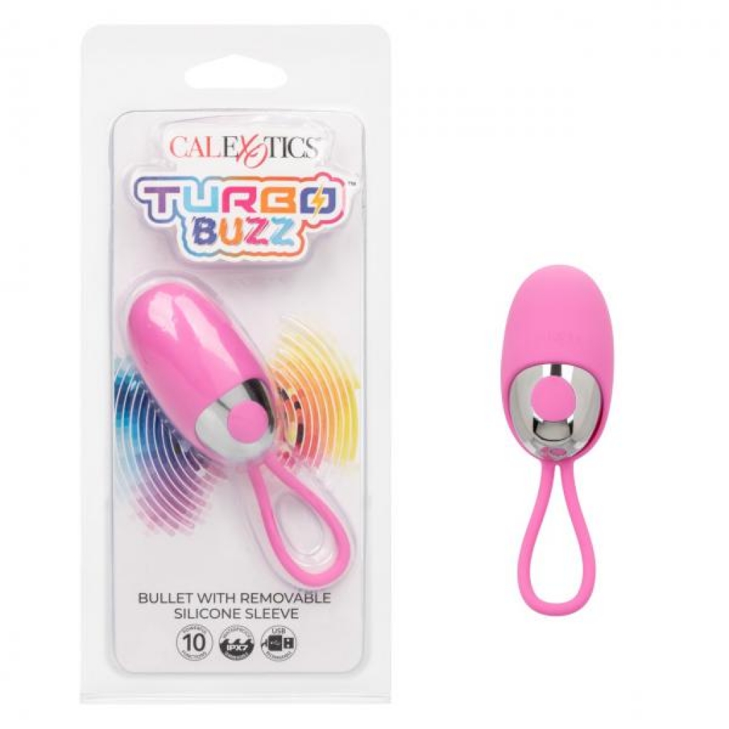 Turbo Buzz Bullet with Removable Silicone Sleeve - Pink