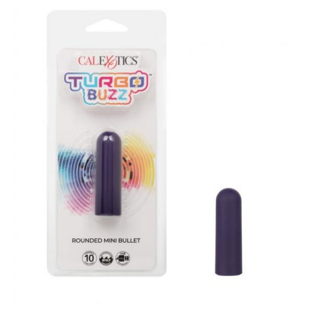 Powerful Turbo Buzz Round Mini Bullet Vibrator - Purple