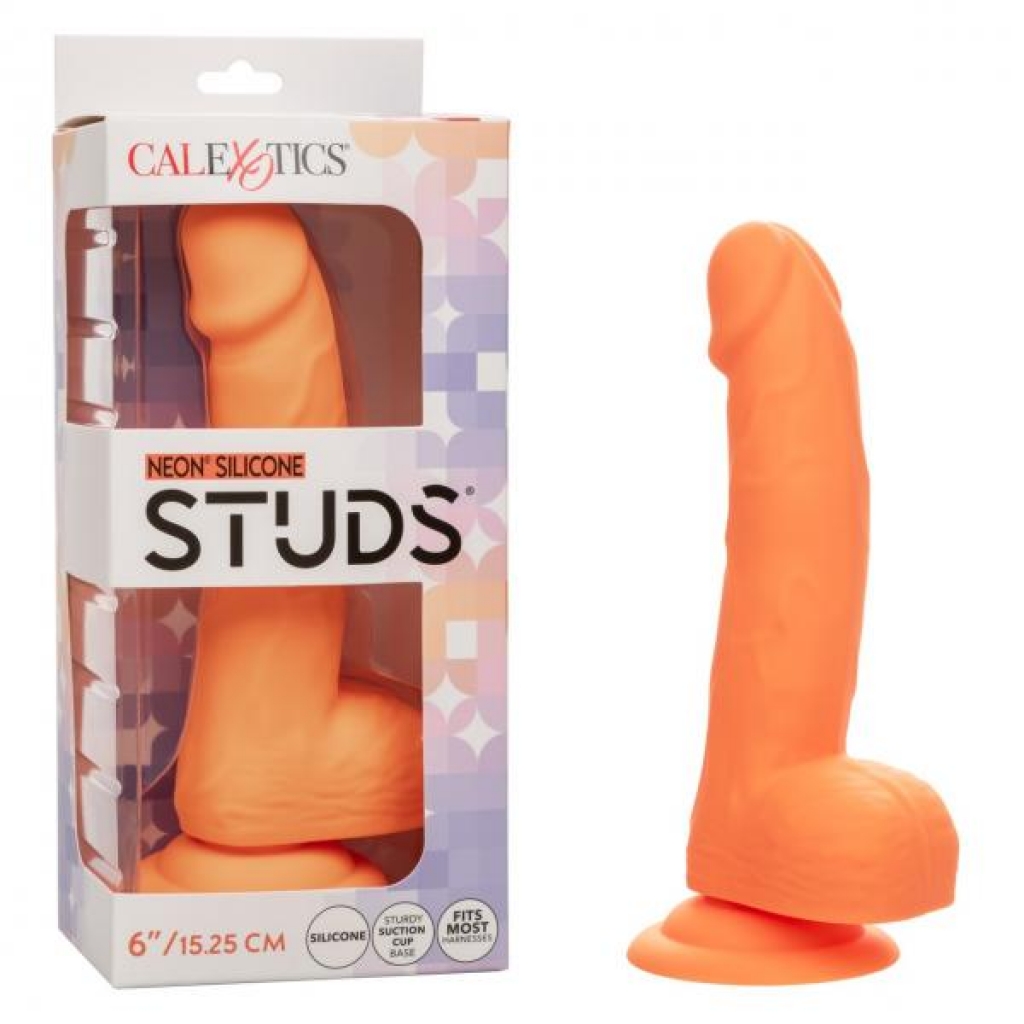 Neon Silicone Studs 6-Inch Dong - Orange