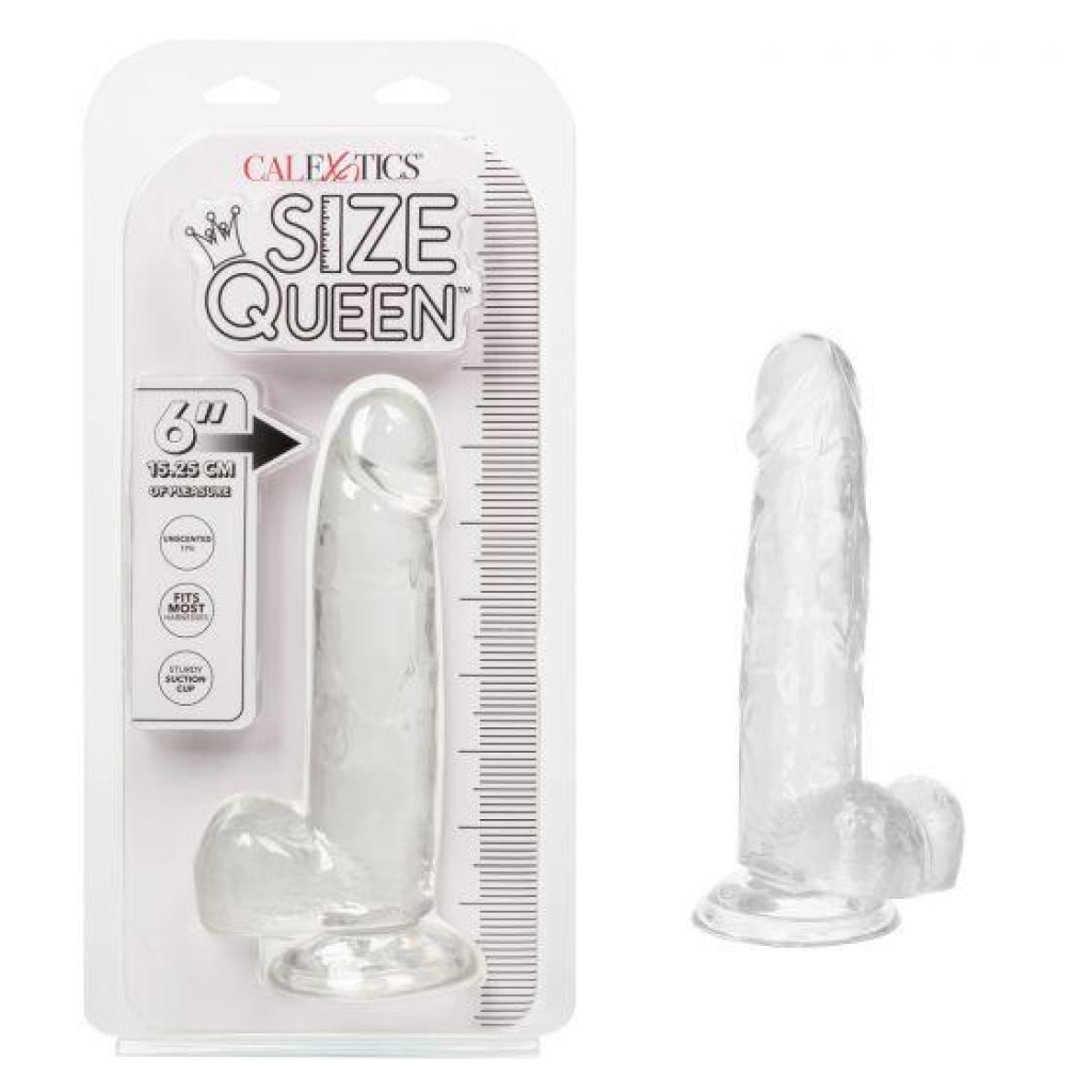 Size Queen 6 Inch Clear Realistic Dildo