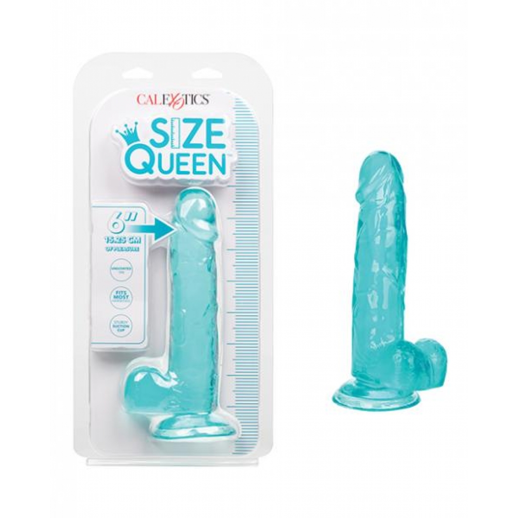 Size Queen 6in Realistic Dildo - Blue