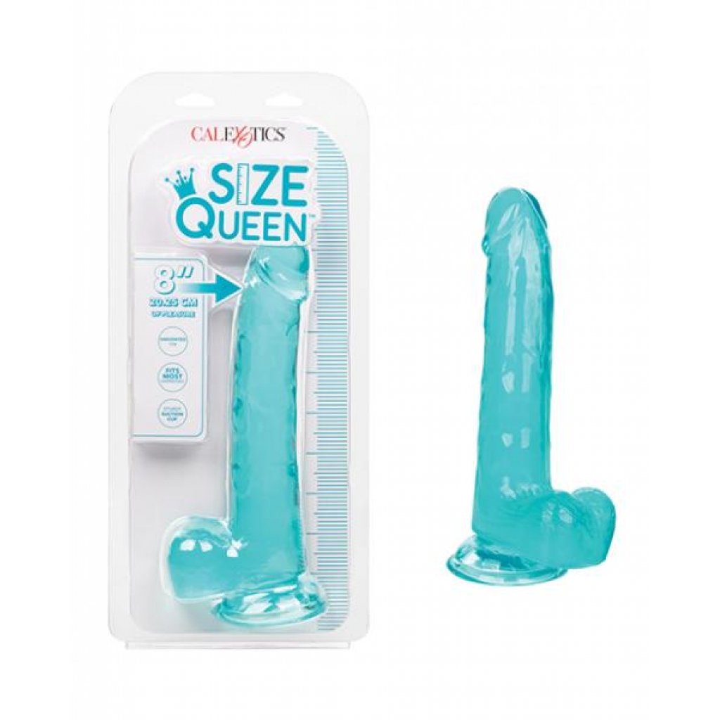 Size Queen 8in Realistic Dildo - Blue