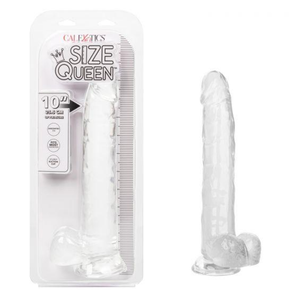 Size Queen 10 Inch Clear Realistic Dildo