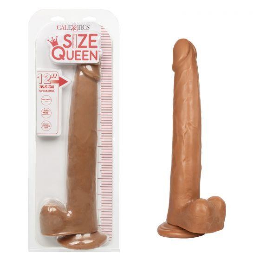 Size Queen - 12 inches Brown Dildo