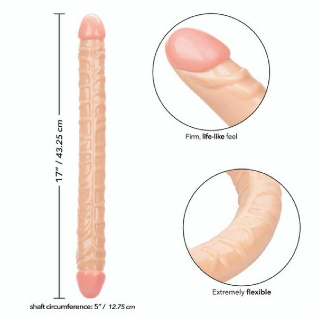 Size Queen 17in - Ivory Light Skin Tone Dildo