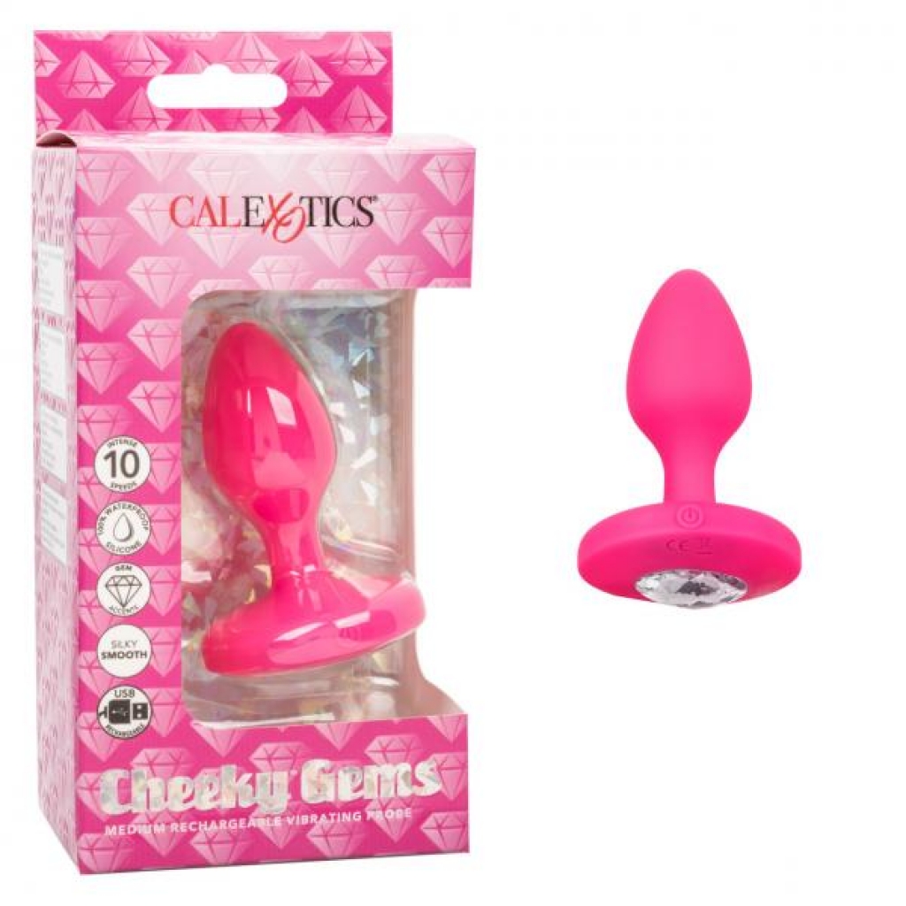 Cheeky Gems Vibrating Probe - Medium Pink Delight