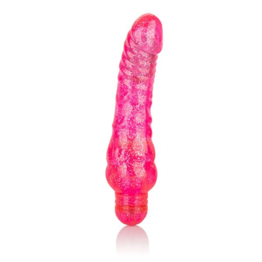 Sparkle Glitter Jack - Pink Vibrating Dildo