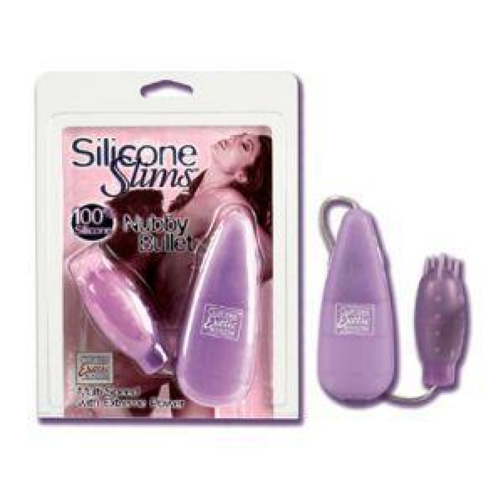 Silicone Slims Nubby Bullet Vibrator - Purple