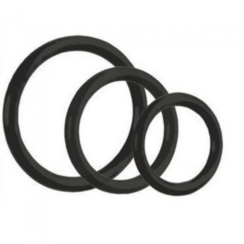 Tri-Rings Set of 3 - Black Rings